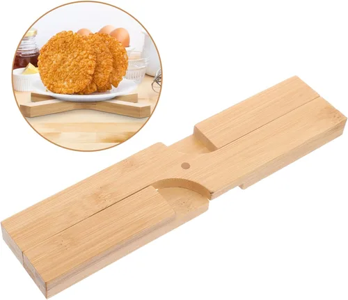 Miniatura 8 de Tapete plegable de bambú para ollas, salvamanteles de madera para platos calientes, salvamanteles plegables de Navidad para platos calientes
