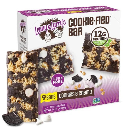 Miniatura 4 de Lenny & Larry’s Paquete de Variedad de Barras de Proteínas con Sabor a Galleta – 4 Sabores – 8 x 45 g de Barras de Proteínas Veganas – Snacks Altos