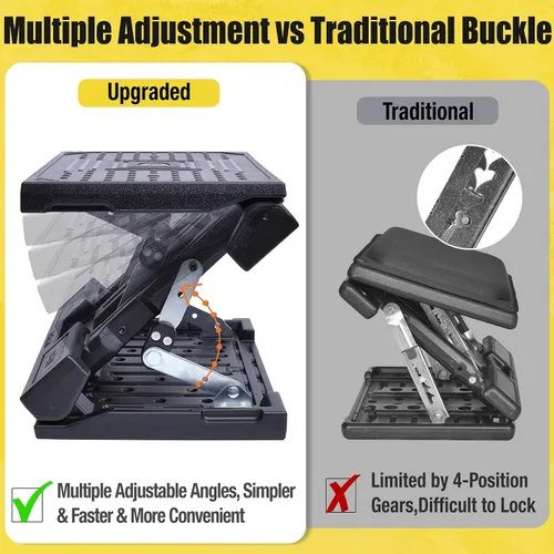 Miniatura 2 de Reposapiés ergonómico para debajo del escritorio en el trabajo, con altura y ángulo ajustables, taburete plegable con almohadilla extraíble cuentas