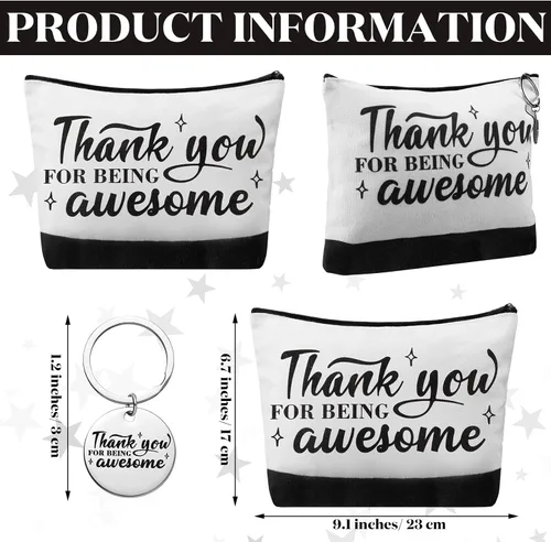 Miniatura 2 de Panelee 48 bolsas de maquillaje de graduación para profesores, a granel y llaveros, regalo motivacional para mujeres, bolsas de cosméticos