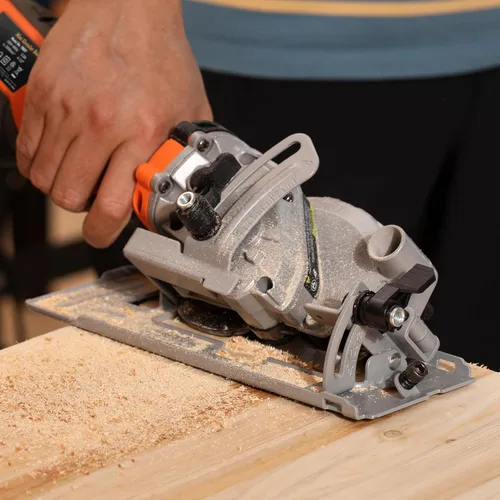 Miniatura 7 de Power Circular Saw,5.8A Mini Circular Saw,3500RPM Corded Saw Equipped with 2 Pcs 4-1/2" Blades，Maximum Cutting 1-11/16" at 90° and 1-1/8"at 45° for