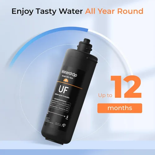 Miniatura 5 de Waterdrop WD-10UF - Filtro de agua para debajo del fregadero, repuesto para Waterdrop WD-TSA-UF Sistema de filtro de agua de 3 etapas para debajo