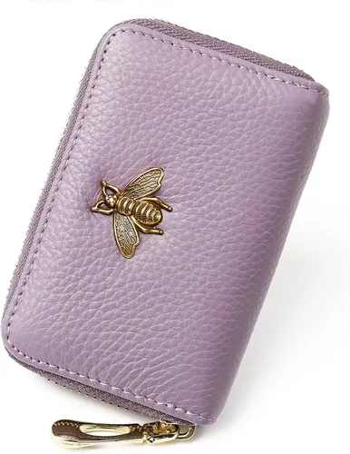 Miniatura 44 de imeetu Soporte para tarjetas de crédito RFID, cartera pequeña de cuero con cremallera para mujer