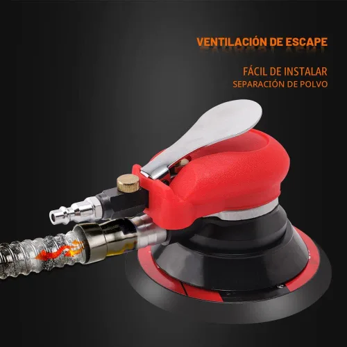 Miniatura 3 de Lijadora orbital aleatoria neumática ZFE de 5" y 6" Lijadora de palma neumática con placa de respaldo extra de 5", almohadillas de pulido