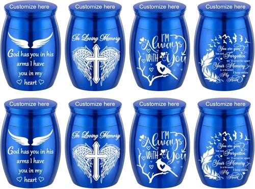 Urnas pequeñas de color para cenizas, juego de 8, mini urnas de aluminio, urnas de cremación para cenizas de humanos/mascotas, soporte para cenizas,