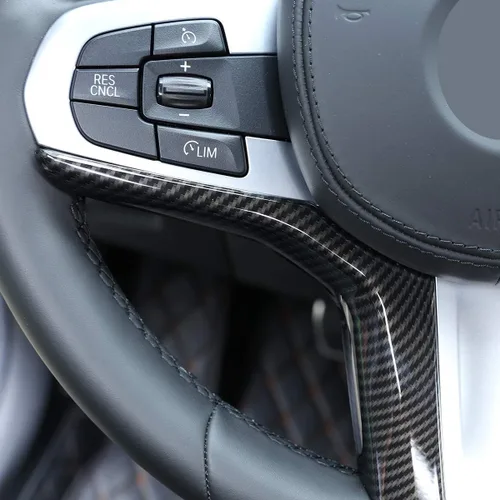 Miniatura 2 de YIWANG Carbon Fiber Style ABS Car Steering Wheel Decoration Cover Trim for BMW X3 G01 2018,X4 G02 2019,5 Series G30 Auto Accessories