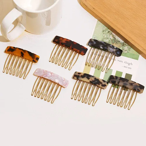 Miniatura 4 de 6 peines de acetato exquisitos para el cabello, pequeños de siete dientes, flequillo decorativo para el cabello, accesorios de estilo de moda
