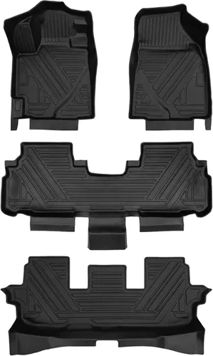 Miniatura 8 de YQ Alfombrillas para Toyota Tundra CrewMax Cab 2022-2026, TPE para todo tipo de clima, juego completo de 2 filas delanteras y traseras para Tundra