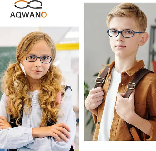 Miniatura 27 de AQWANO Children Optical Glasses Frame tr90 Flexible Bendable One-piece Safe Eyeglasses Girls Boy