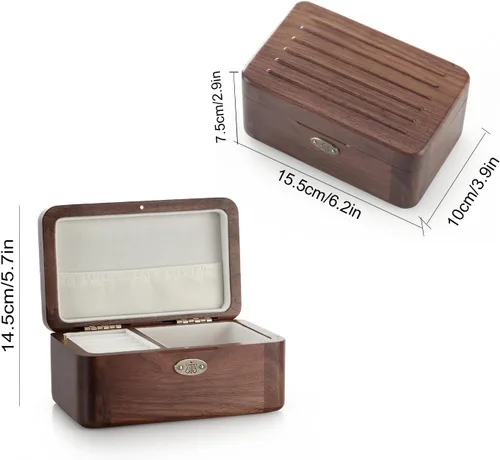 Miniatura 5 de Caja de música de madera maciza natural, caja de joyería, caja de adornos, recuerdos, cajas musicales de regalo, exquisita vendimia, adecuada
