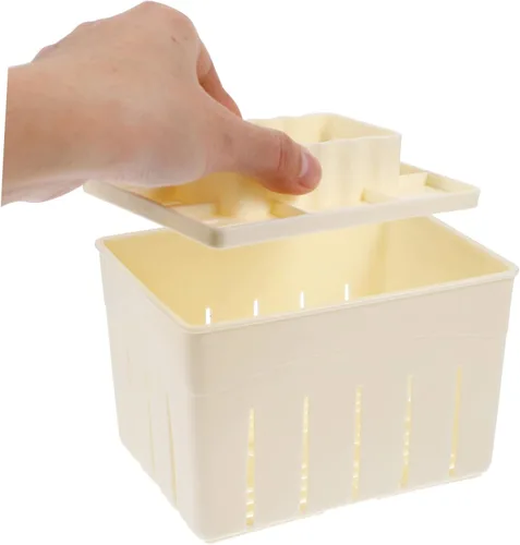 Miniatura 7 de SHOWERORO Caja de prensado de cuajada Escurridor de prensatelas de tofu de pared lisa para exprimidor de agua de tofu