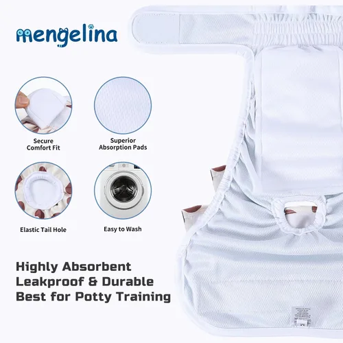 Miniatura 4 de Pañales reutilizables para perras hembras, paquete de 3, pañales para perras para período, celo e incontinencia, entrenamiento de cachorros