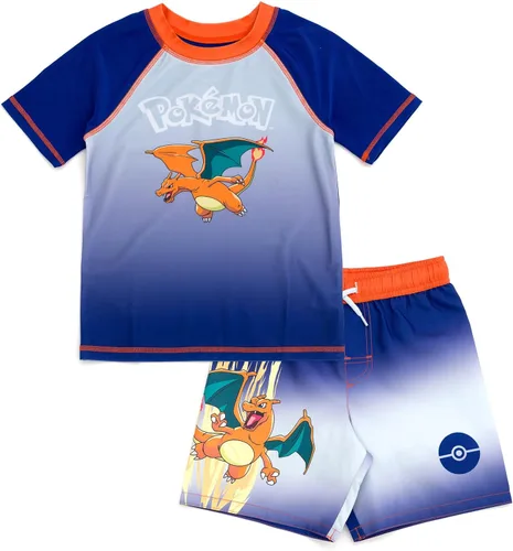 Miniatura 12 de Pokemon Conjunto de traje de baño y camiseta de protección UPF 50+ para niños pequeños a niños grandes (4-14-16)