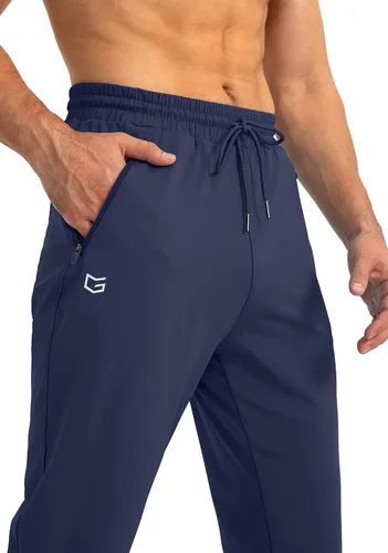 Miniatura 4 de G Gradual Pantalones deportivos para hombre con bolsillos con cremallera, pantalones deportivos cónicos para entrenamiento, correr, correr