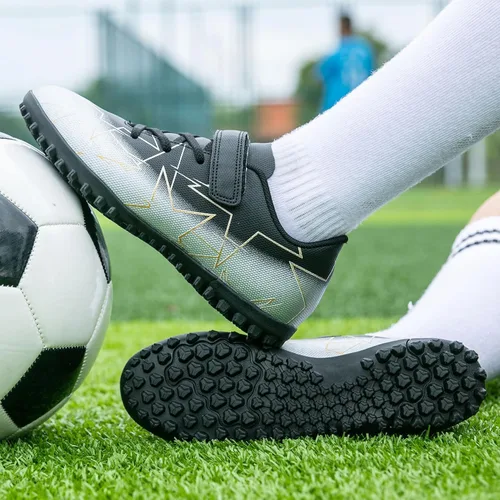 Miniatura 5 de Timarmtr Zapatos de fútbol para niños y niñas, zapatos de fútbol de interior para niños y niñas, zapatos de fútbol profesionales atléticos