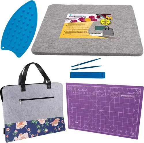 Alfombrilla de presión 100% de lana de Nueva Zelanda para acolchar – La mejor alfombrilla de planchar de lana portátil para colchas – Incluye bolsa