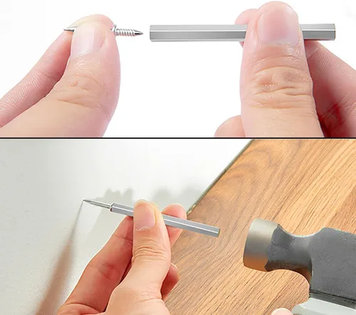 Miniatura 6 de 100 piezas de hilo de doble cabeza para zócalo sin costuras, línea de zócalo sin marcas, tornillos de seguridad invisibles, zócalo de madera maciza