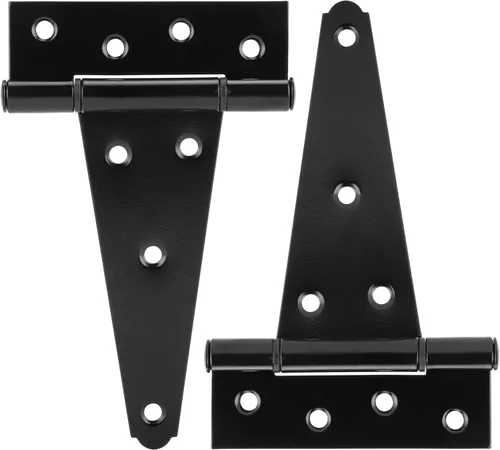 Miniatura 21 de HILLMASTER Bisagras de puerta de cobertizo con correa en T de 12 pulgadas resistentes Bisagras de correa de puerta Bisagra en T negra Herraje