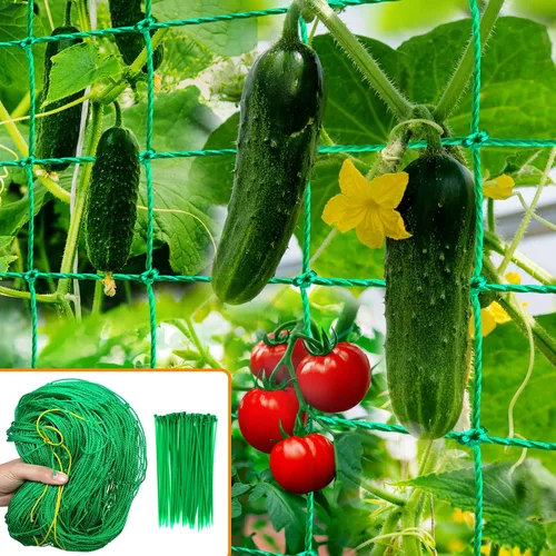 Red de enrejado, red de jardín para plantas, red de enrejado de jardín de 6.6 x 9.85 pies para plantas trepadoras con 27 hebras de nailon para