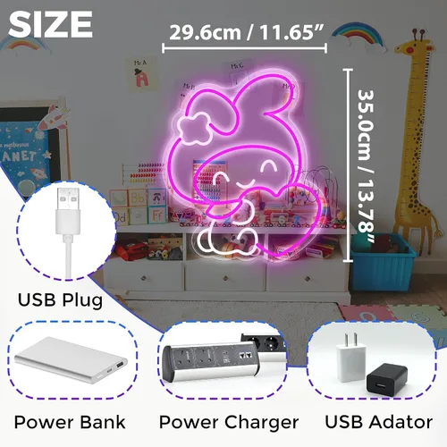 Miniatura 2 de Letrero de neón de melodía Letrero de neón de anime para decoración de pared Luz de neón japonesa para decoración de pared del dormitorio Decoración