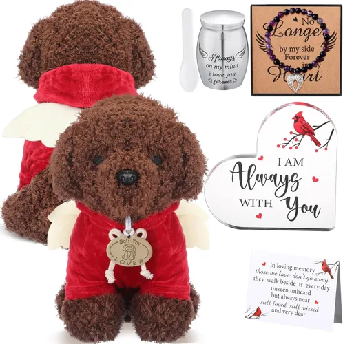 Miniatura 13 de Kenning Juego de Regalo Funerario de 5 Piezas para Cremación, Oso de Peluche para Cenizas con Cuchara, Pequeña Urna de Recuerdo, Placa Memorial