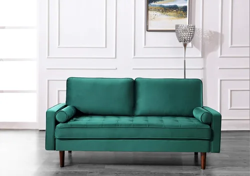 Miniatura 17 de Container Furniture Direct Womble - Asiento tapizado de terciopelo moderno de mediados de siglo con almohadas de cojín, sofá, color azul