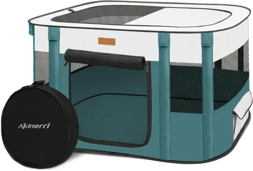 Miniatura 11 de Corralito para perros – Bolígrafos plegables de juego para gatos, para gatitos, conejos, tienda de campaña portátil para mascotas con bolsa de Marrón