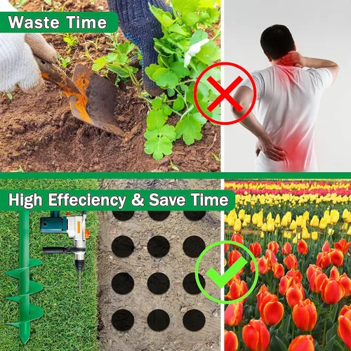 Miniatura 3 de Broca de taladro para plantar, taladro de tierra de jardín de 4 x 25 pulgadas, agujero en espiral para plantación rápida de plantas de semillero