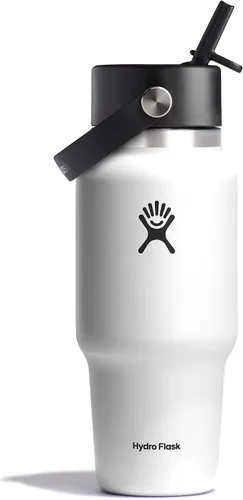 Miniatura 64 de Hydro Flask Botella de agua de viaje – Acero inoxidable aislado – Tapa ancha con pitillo, antiderrames, a prueba de fugas en 24 oz Trillium Pink
