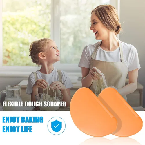 Miniatura 5 de Patelai 2 piezas de raspador de tazón, raspador de banco de masa, espátula flexible para hornear, juego de cocina versátil, multiusos, curva