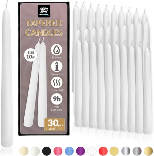 Miniatura 45 de Axiom Candles - Velas cónicas de 10 pulgadas sin goteo - Velas altas sin perfume y sin humo - 9 horas de combustión - Velas cónicas para el hogar