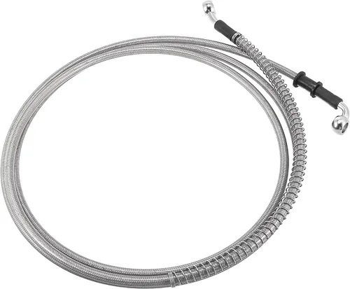 Miniatura 5 de Motoforti Universal 94.5 in 94.49 "motocicleta freno embrague aceite manguera tubo hidráulico reforzado acero inoxidable trenzado tono plata