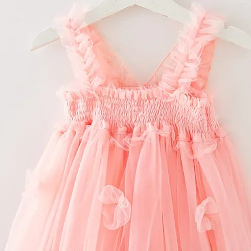 Miniatura 3 de Miipat Vestido de tul sin mangas para niñas pequeñas, vestido de tutú de mariposa floral para niñas pequeñas, vestidos de princesa para fiesta