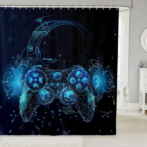 Miniatura 11 de Cortina de ducha de unicornio para niños, cortina de baño de dinosaurio de dibujos animados, conjuntos de accesorios de baño Kawaii de animales