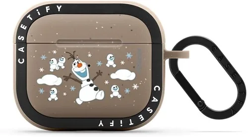 Miniatura 74 de CASETiFY AirPods Pro (1ª/2ª Gen) Estuche Bounce con Anillo [Colaboración Frozen] - Copo de Nieve de Anna - Taupe Mate