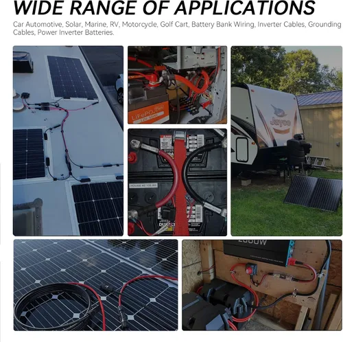 Miniatura 6 de Temank Cable de extensión solar 10AWG de 60 pies, cables solares de calibre 10 de 60 pies para sistemas solares, automóviles, casas rodantes