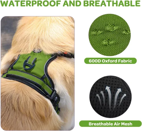 Miniatura 3 de FURRYFECTION Arnés a cuadros para perros pequeños, chaleco reflectante ajustable sin tirones para mascotas con clip frontal, correa, asa de fácil