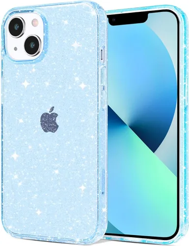 Miniatura 17 de JJGoo Compatible con iPhone 13 Funda, Purpurina Suave TPU A Prueba de Golpes Protectora Parachoques Cubierta, Brillante Bling Brilloso Lindo Delgado