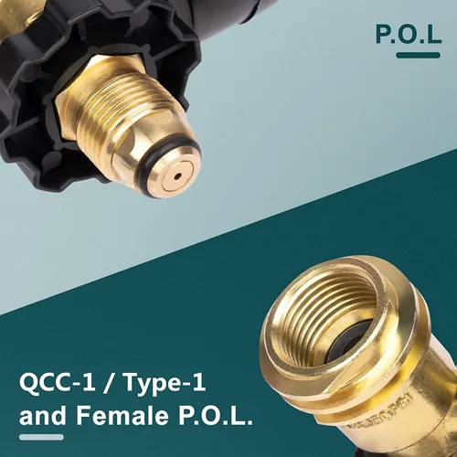 Miniatura 3 de GASPRO Medidor universal de tanque de propano, se adapta a cilindros de tanque de propano de 5 a 100 libras, adaptador de propano con conexión POL