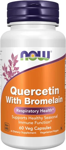 Suplementos NOW, quercetina con bromelina, sistema inmunológico equilibrado*, 60 cápsulas vegetales