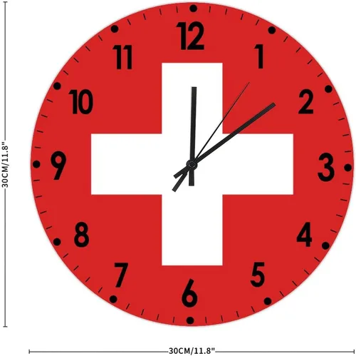 Miniatura 57 de Cheyan Reloj de pared con bandera de Canadá de 12 pulgadas, silencioso, sin tictac, de PVC, funciona con pilas, reloj redondo decorativo, regalo