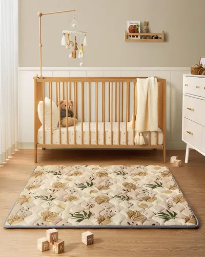 Miniatura 8 de Blissful Diary Alfombras de Juego para Bebés para el Piso, Alfombra de Pañal de 50x50, Almohadilla de Espuma con Acolchado Grueso para Bebés y Niños