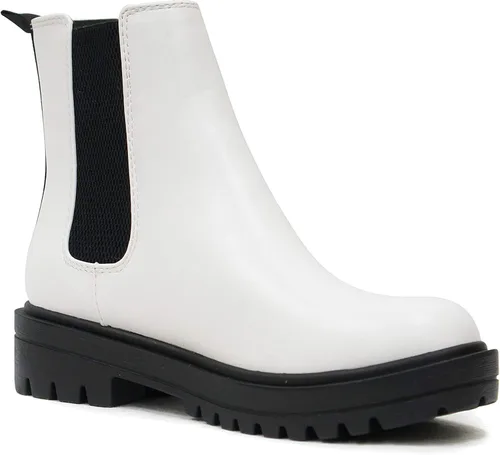Miniatura 4 de Soda Pilot Botines Chelsea de tacón bajo para mujer, con doble elástico