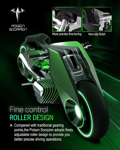 Miniatura 4 de POISON SCORPION - Palancas de embrague y freno ajustables CNC de rueda corta con rodillos, color negro, compatibles con YZF R3 2015-2025 / R25