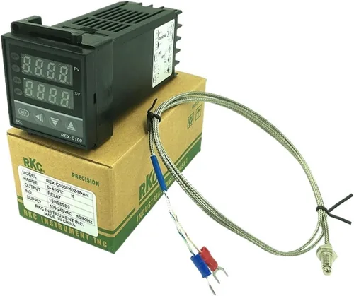 Miniatura 2 de 1 unids REX-C100 Digital PID Termostato Control de Temperatura Controlador de Salida de 0 a 400C con Sensor de Sonda de Termopar Tipo K