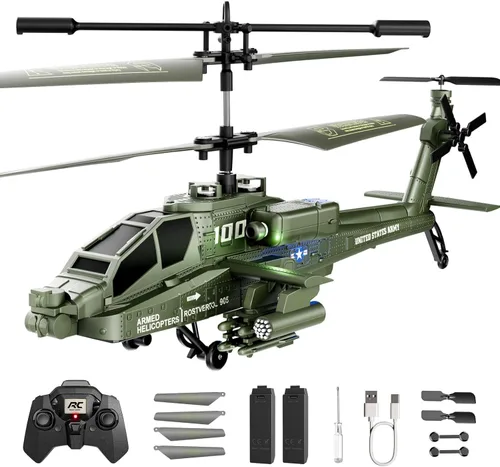 XIKOTEC Helicóptero RC, Juguete de Helicóptero a Control Remoto para Niños, Principiantes y Adultos con Retención de Altitud, Giroscopio y Luz LED,