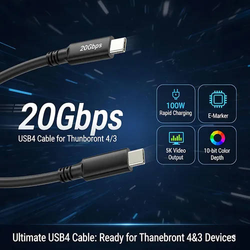 Miniatura 2 de Cable de enlace USB 4.0 a USB C (16.5 pies), cable USB C de carga rápida de 20 Gbps 100 W, pantalla HD de 8K, compatible con Oculus/Meta Quest