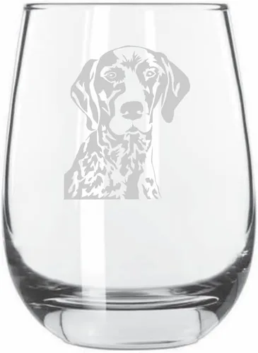 Miniatura 443 de Sakhalin Husky Dog - Copa de vino grabada personalizada de 15.25 onzas sin tallo