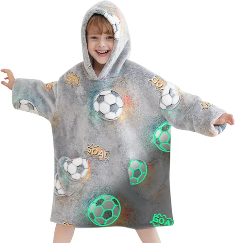Miniatura 10 de Mewkou Manta con Capucha Portátil para Niños Sudadera con Capucha de Sherpa Extra Grande para Niños, Niñas y Niños Pequeños de 2 a 6 años