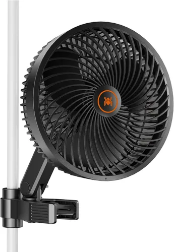 Spider Farmer Ventilador de clip para tienda de cultivo de 6 pulgadas, motor EC, 10 velocidades de viento dinámicas personalizadas y oscilación de